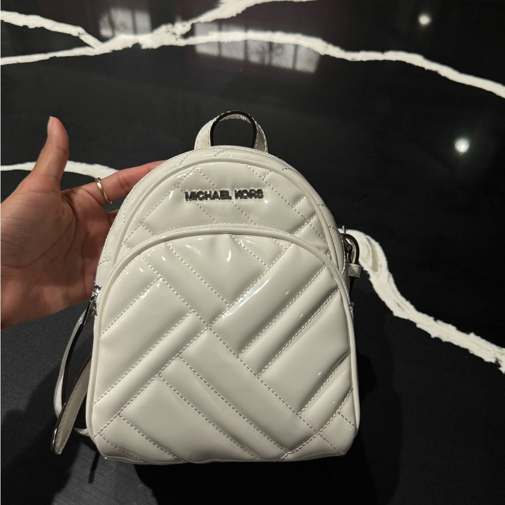 Michael Kors Cream Quilted Backpack